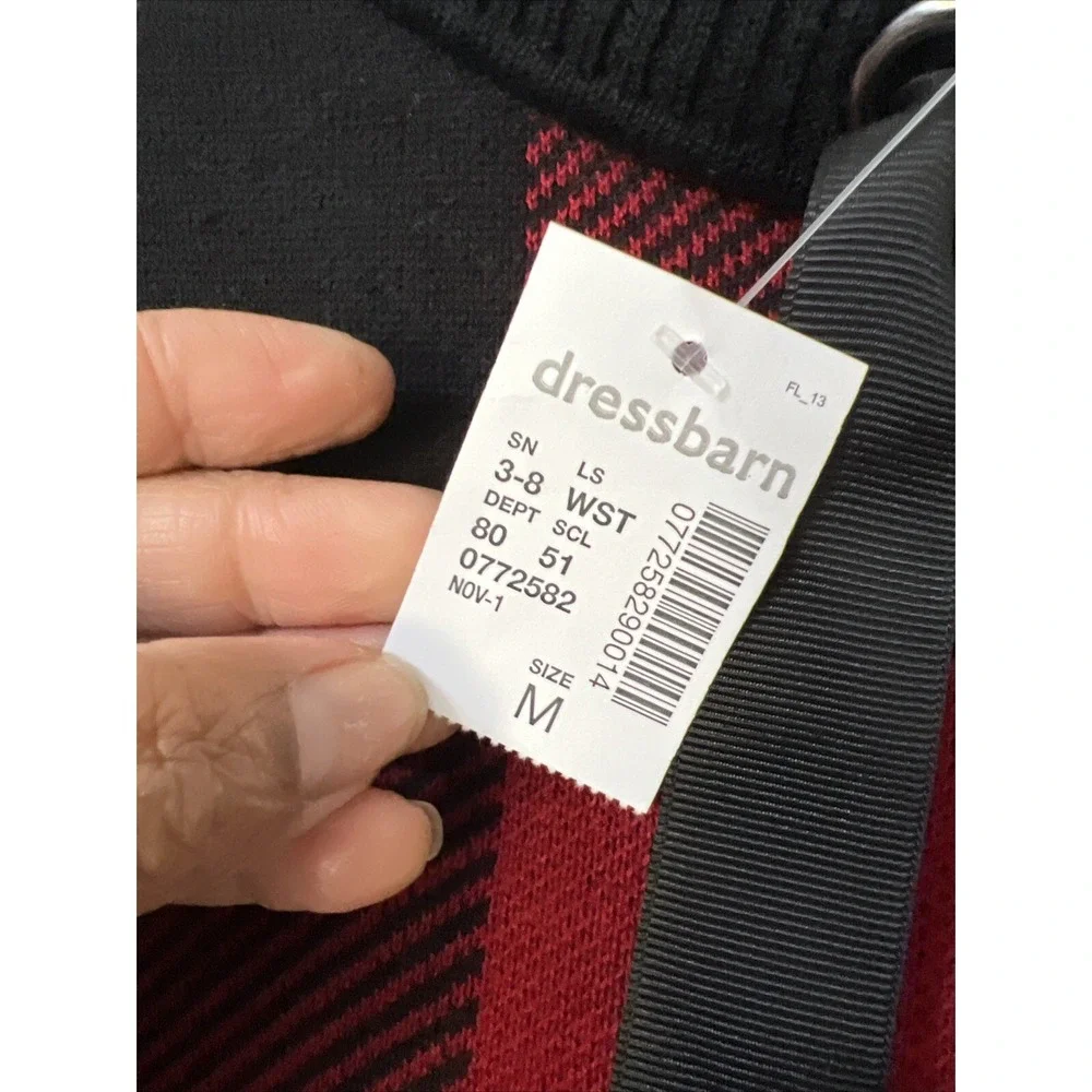 Westport Hoodie Sweater‎ Women's  Knit Long Sleeve Crew Neck Checkered